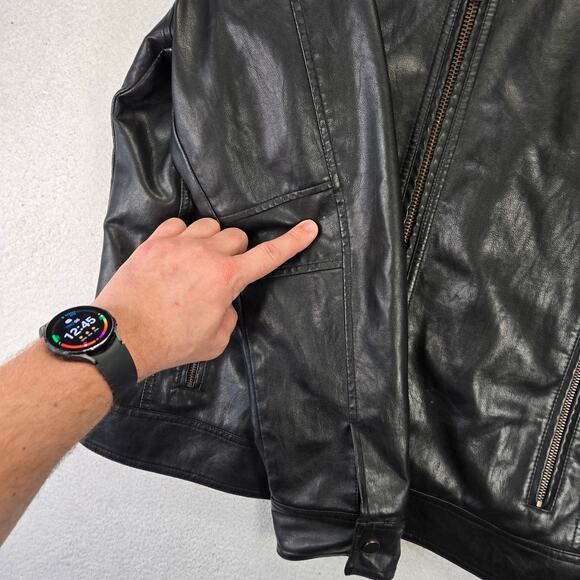 Guess Embroidered Faux Leather Jacket Womens Large Snake Skull Grunge Punk Rock - Picture 8 of 14